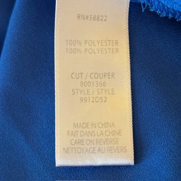 Max Studio Royal Blue Floral Smocked Tiered Mini Dress w/Flutter Sleeves Size S - Picture 9 of 10